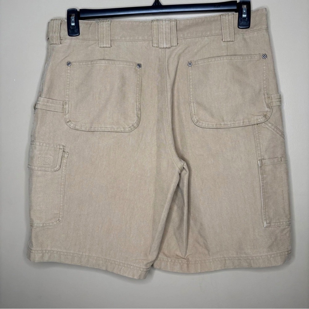 Duluth Trading Co Mens 38 Tan Shorts Carpenter Utility Workwear Khaki